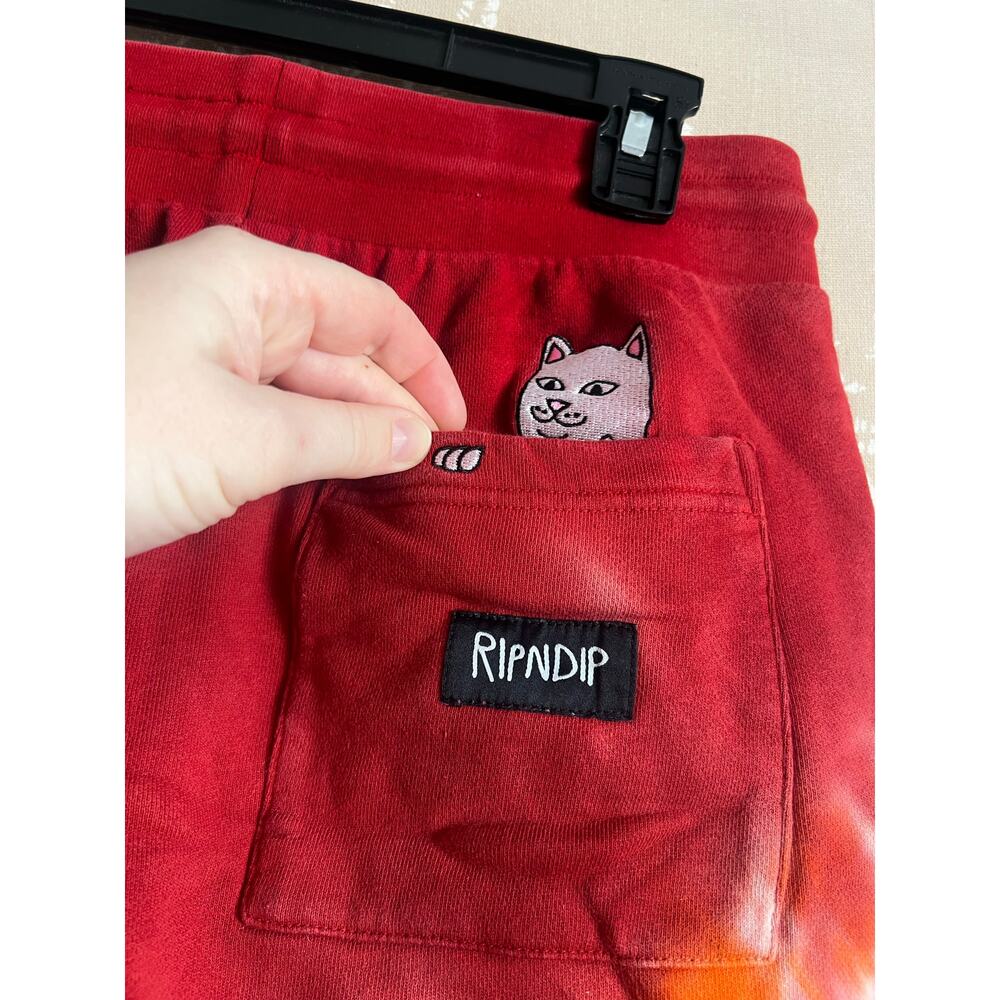 RIPNDIP OG PRISMA EMBROIDERED SWEATPANTS (RED TIE DYE) - Picture 10 of 11